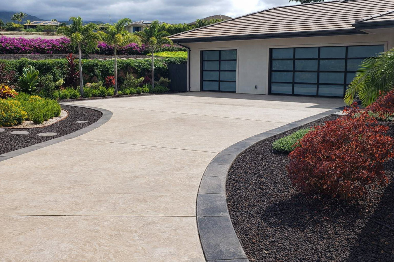 Concrete driveway building