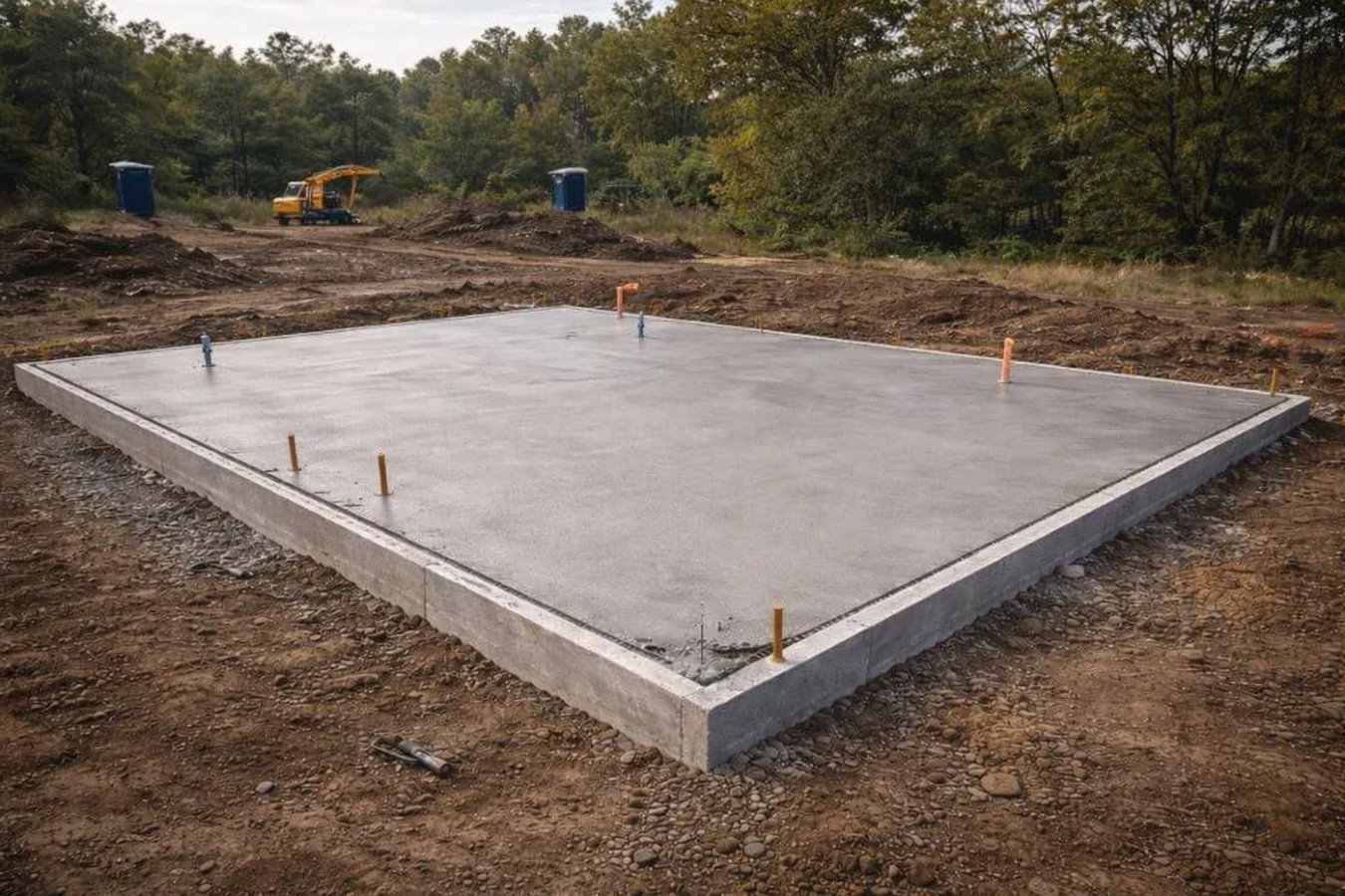 Slab foundation building